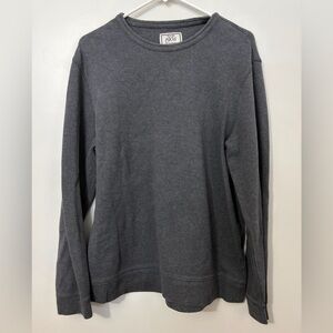 Men’s Cotton Blend Tailored Fit Pique Crew Neck Sweater Charcoal Gray Sweatshirt